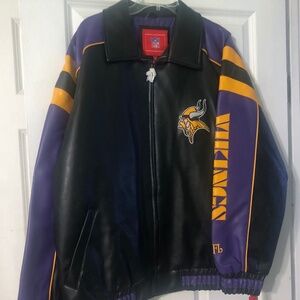 Minnesota Vikings Faux Leather Coat
